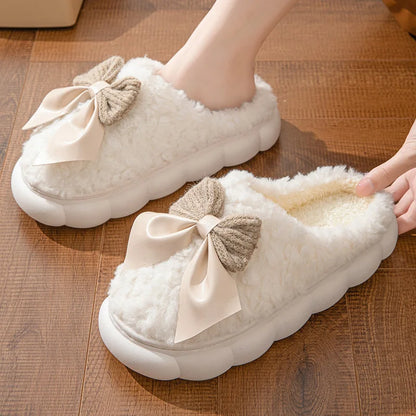 Nosso "Bella Bow" Plush Velvet Slippers