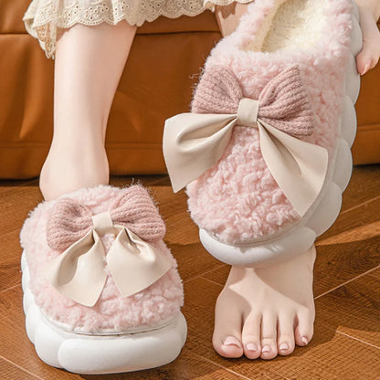 Nosso "Bella Bow" Plush Velvet Slippers