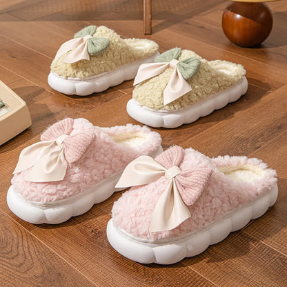 Nosso "Bella Bow" Plush Velvet Slippers